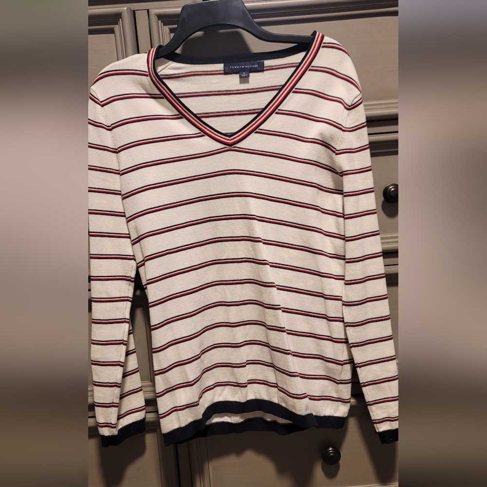 Tommy Hilfiger Long Sleeve V-neck stripe